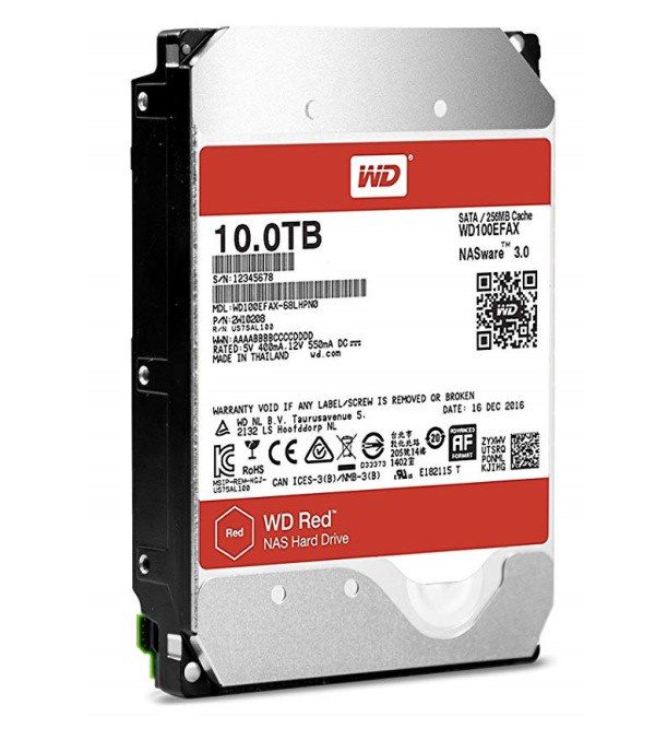 HARD DISK RED 10 TB SATA 3 3.5"" NASWARE (WD100EFAX)